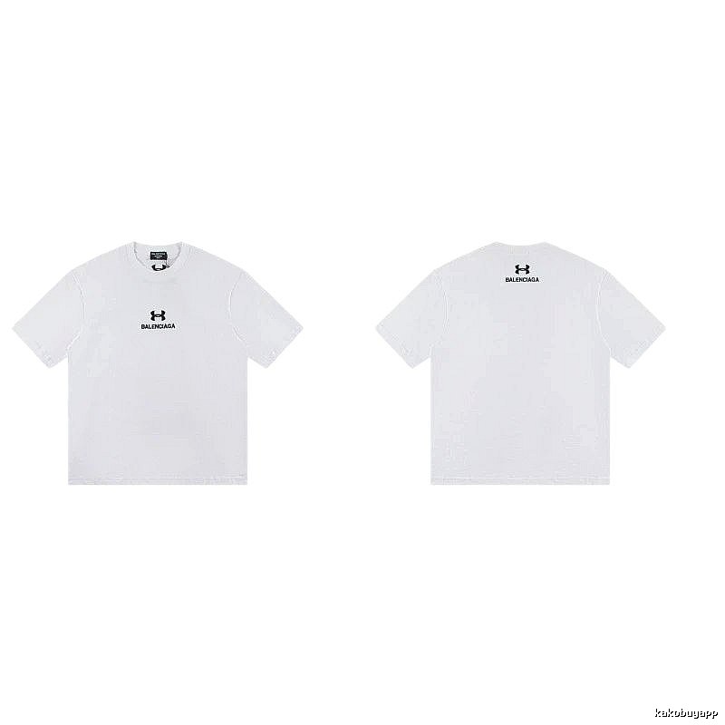 Balenciaga Co-branded Trendy Printed White T-Shirt