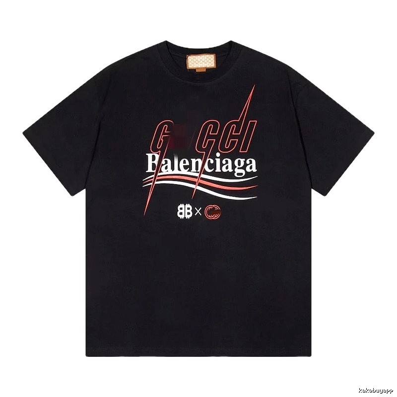 Balenciaga Co-branded Trendy Style Black Short-sleeve T-shirt