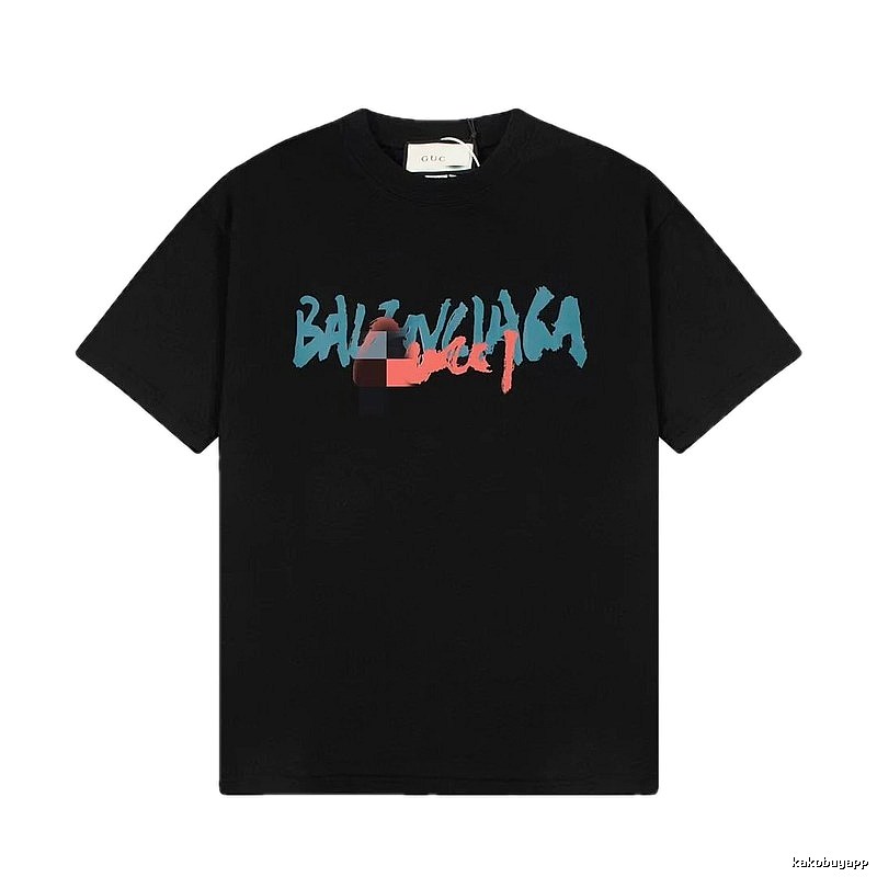 Balenciaga Graffiti Street Style Black T-Shirt