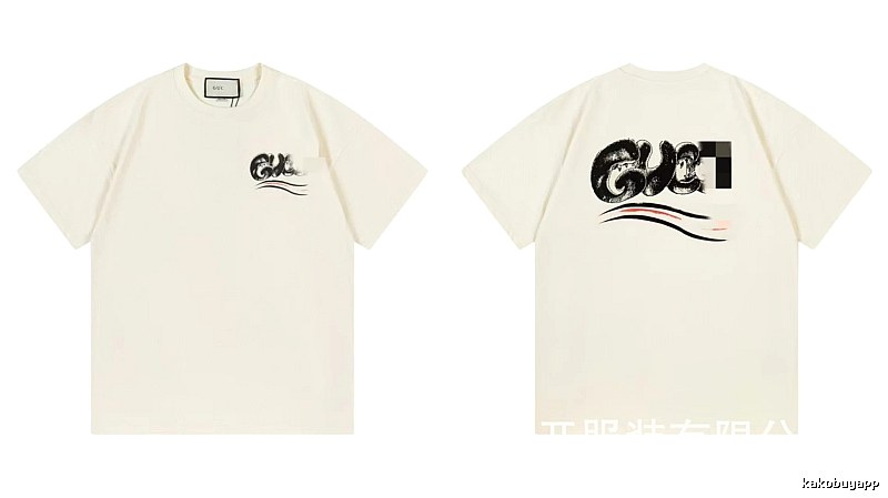Balenciaga Graffiti Street Style Off-White Short-Sleeve T-Shirt