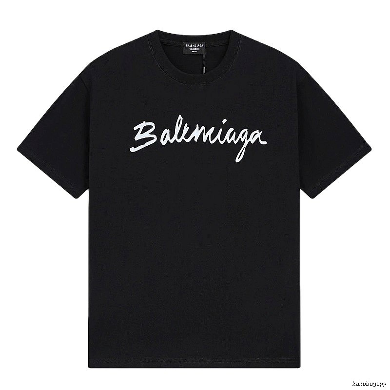 Balenciaga Handwritten Trendy Style Black T-shirt