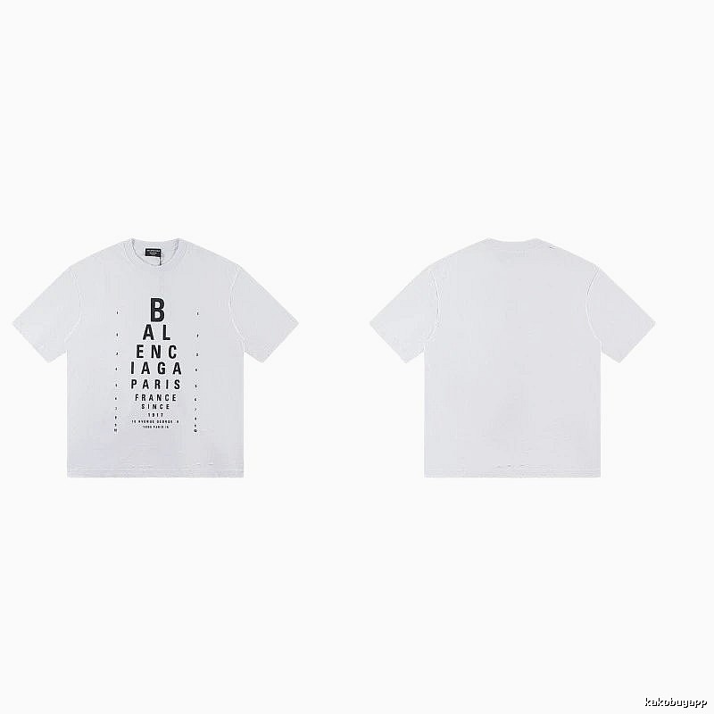 Balenciaga Letter Print Street Style White T-Shirt