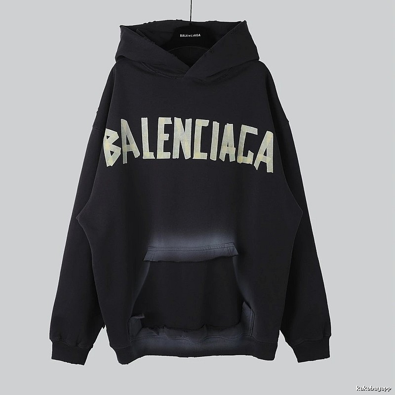 Balenciaga letter-style black sweatshirt
