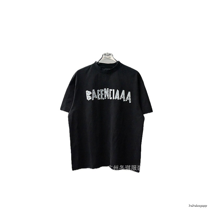 Balenciaga Letter Trendy Cool Black T-shirt