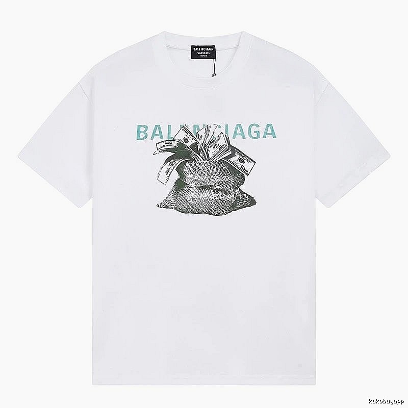 Balenciaga Money Bag Print White T-shirt