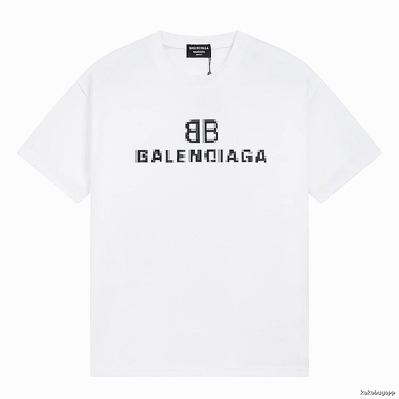 Balenciaga pixel-style white T-shirt