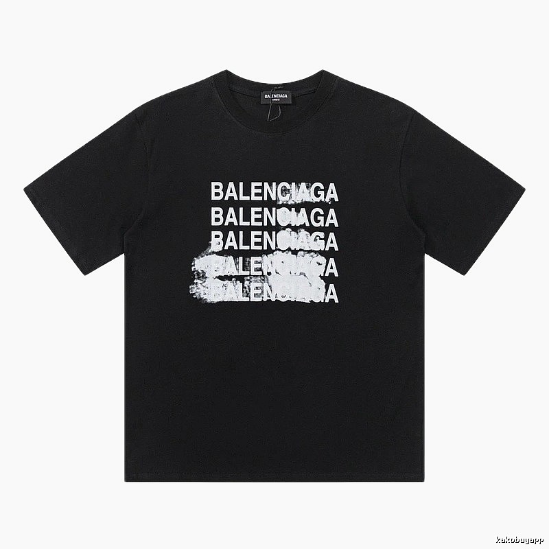 Balenciaga Repeated Print Trendy Black T-shirt