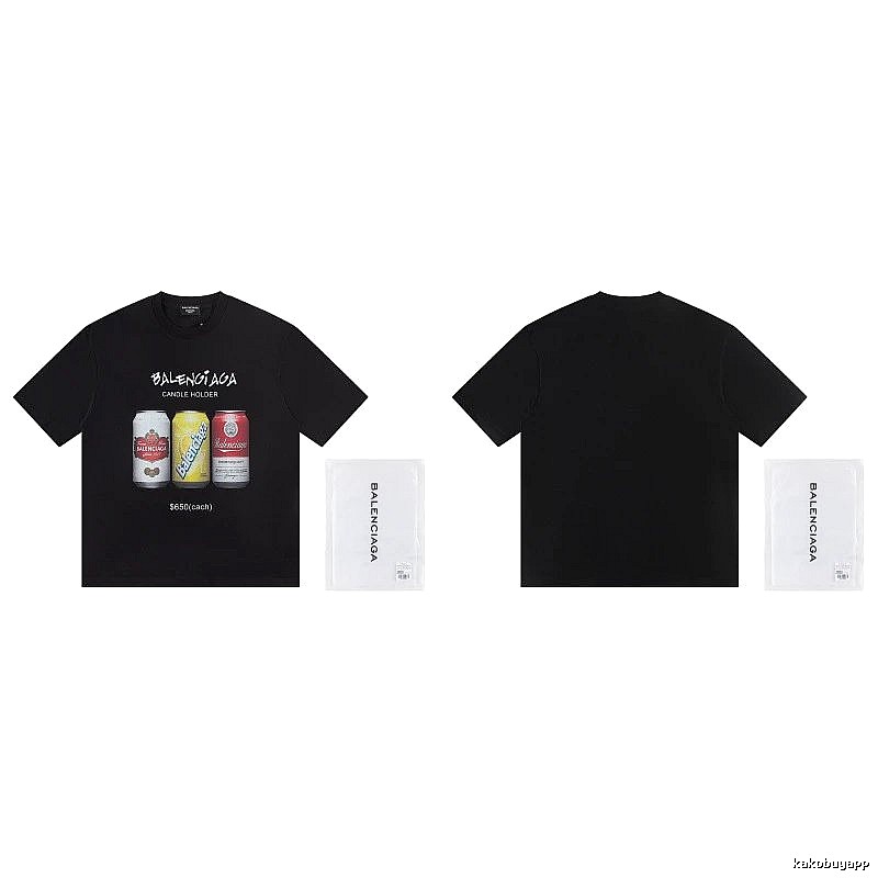 Balenciaga Street Style Black T-shirt with Coca-Cola Print