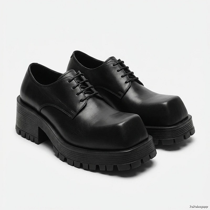 Balenciaga thick-soled British-style leather shoes