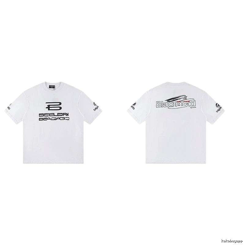 Balenciaga Trendy Racing Print White T-Shirt