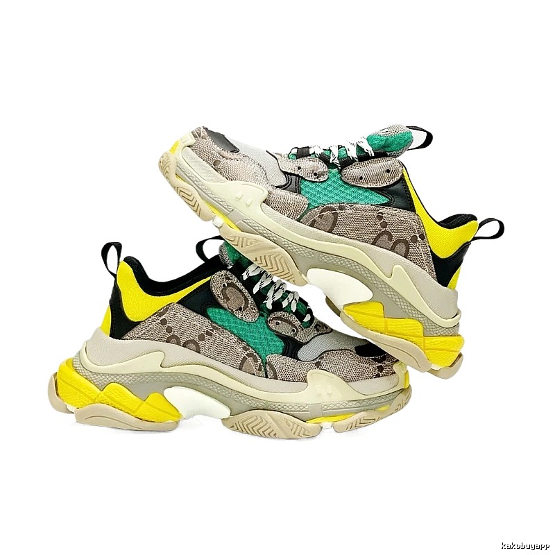 Balenciaga Triple S color-blocking style.