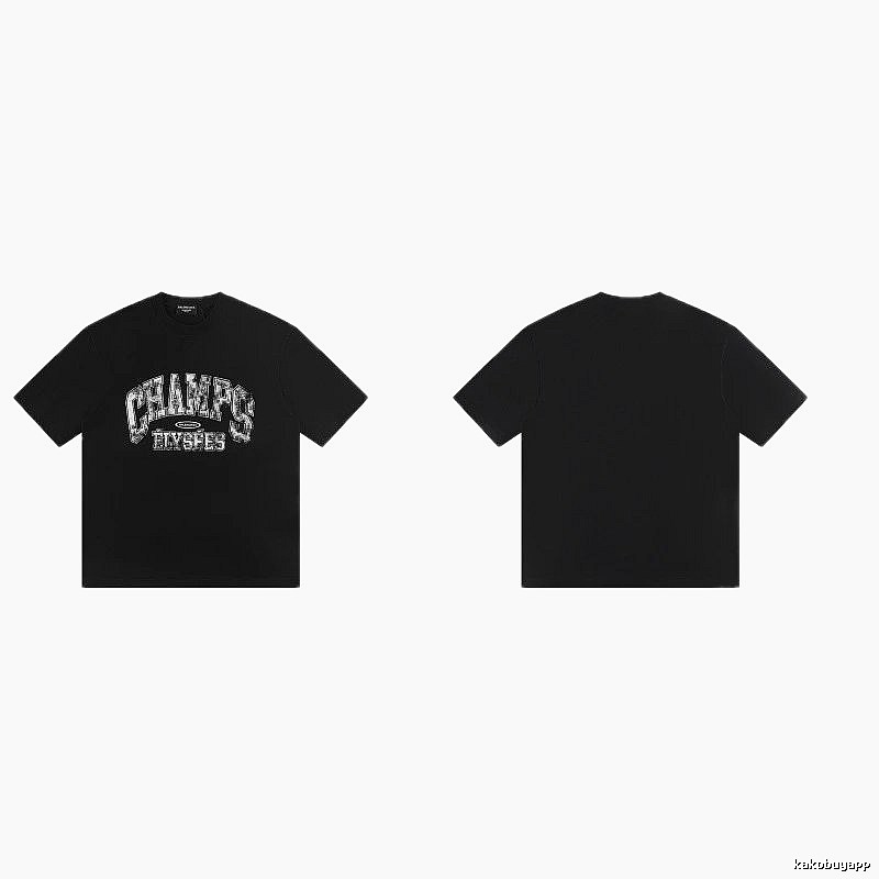 Balenciaga Vintage-style Printed Black T-Shirt
