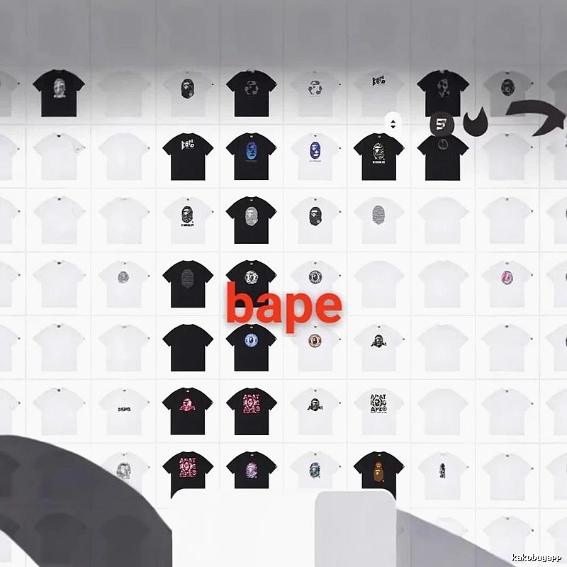Bape Ape Head Black and White Trendy T-shirt