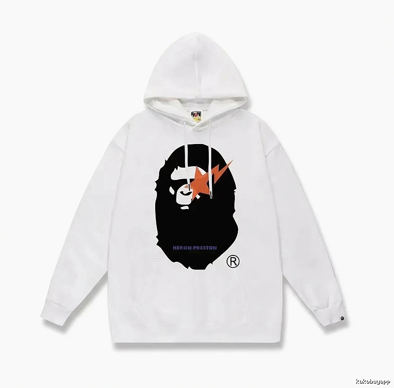 Bape Ape Head Trendy White Sweatshirt