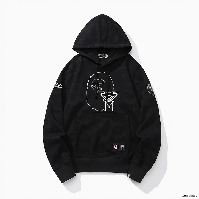 Bape Ape Man series trendy black hoodie