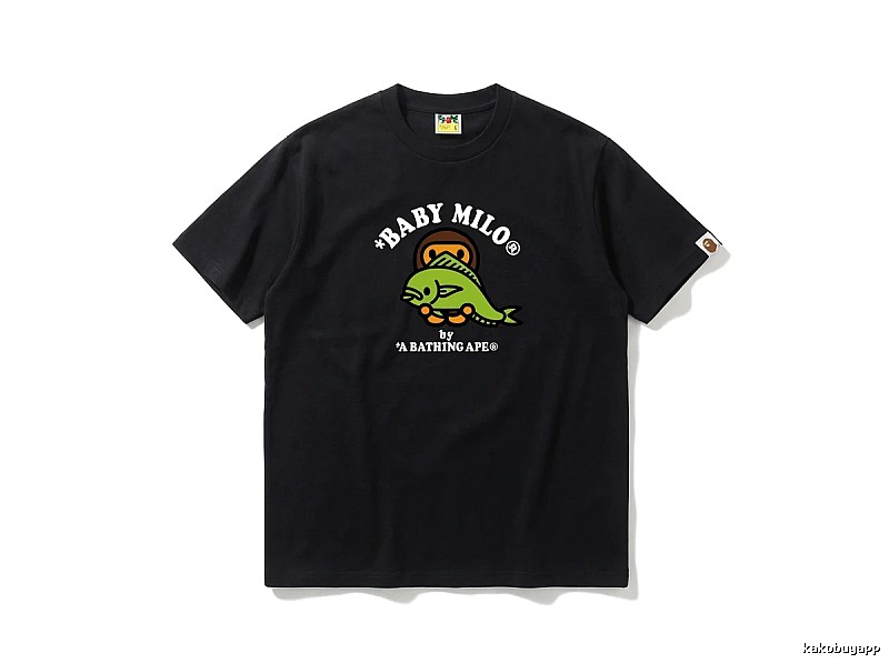 Bape BABY MILO Cartoon Style Black T-shirt