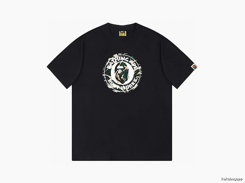 Bape camouflage style black T-shirt