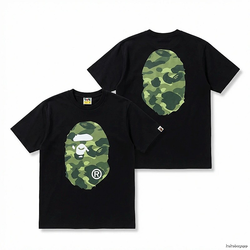 Bape camouflage style black T-shirt