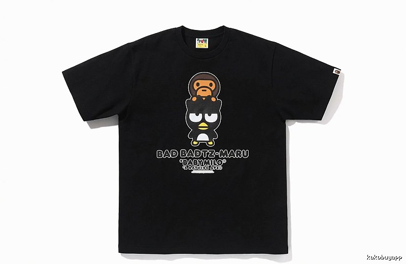 Bape Cartoon Trendy and Cool Style Black T-shirt
