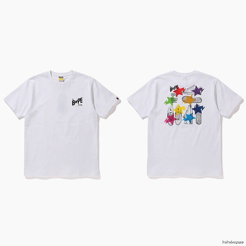 Bape Colorful Printed Style White T-shirt