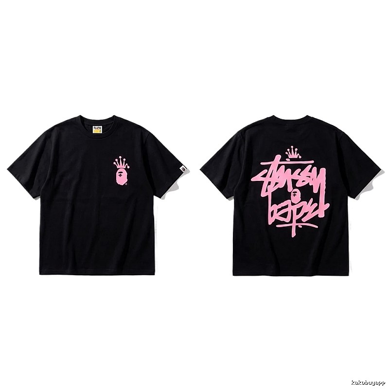 Bape Crown Graffiti Style Black T-shirt