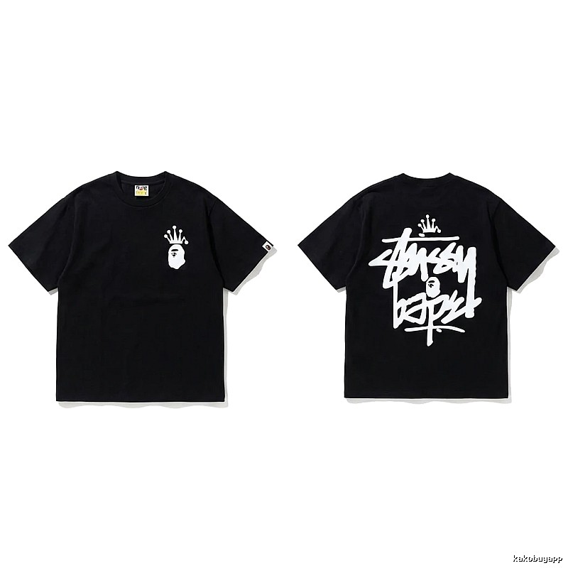 Bape Crown Graffiti Style Short-Sleeve Shirt