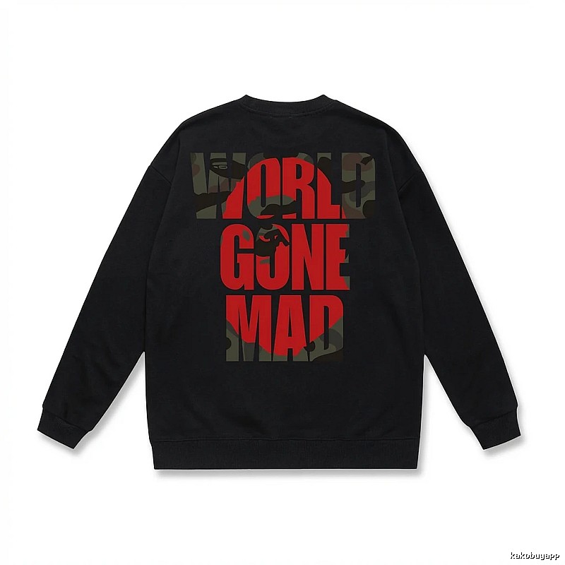 Bape letter print style black sweatshirt