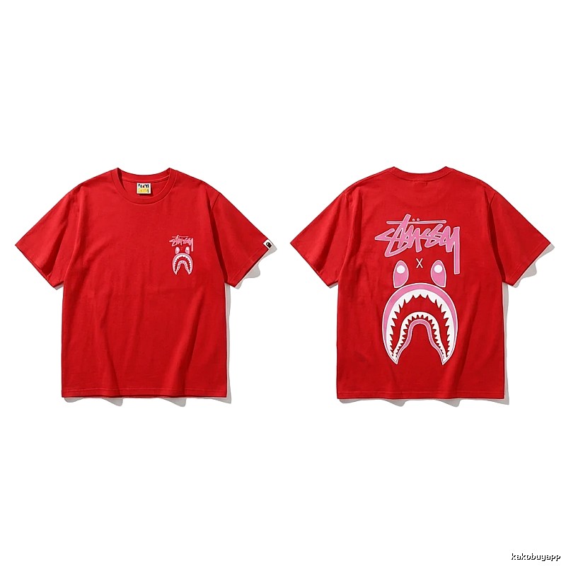 Bape Shark Co-branded Red T-shirt
