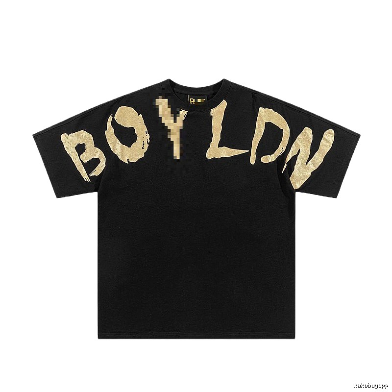 BOY Gold Foil Printed Street Style Black T-Shirt