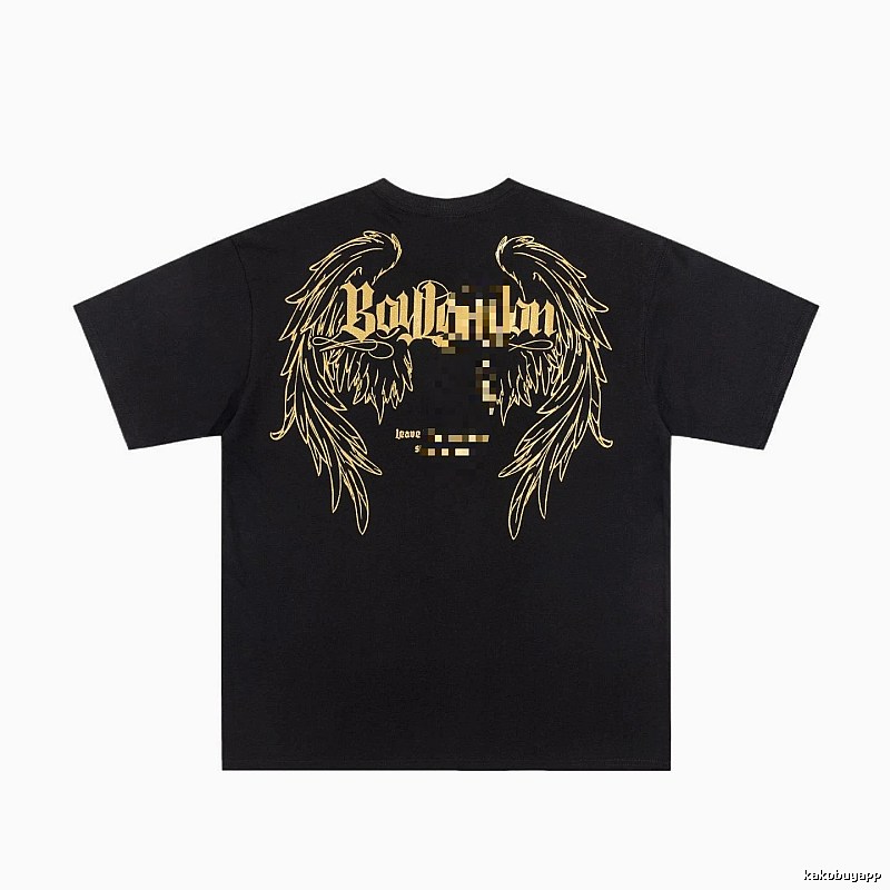 BOY LONDON Gothic Style Black T-shirt with Gold Foil Wings