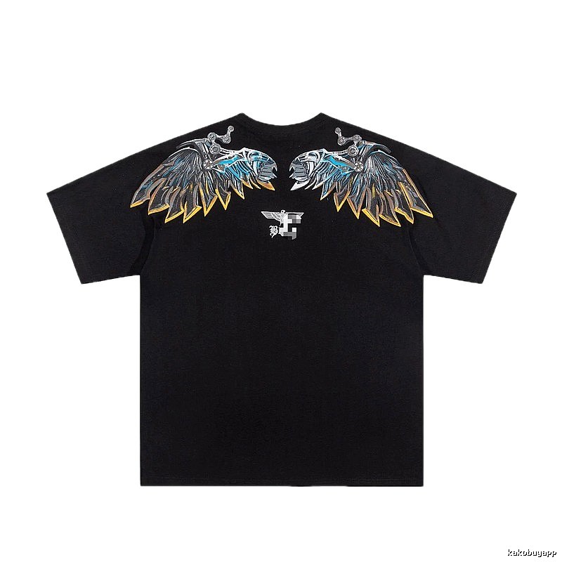 BOY Mechanical Wing Street Style Black Short Sleeve T-Shirt