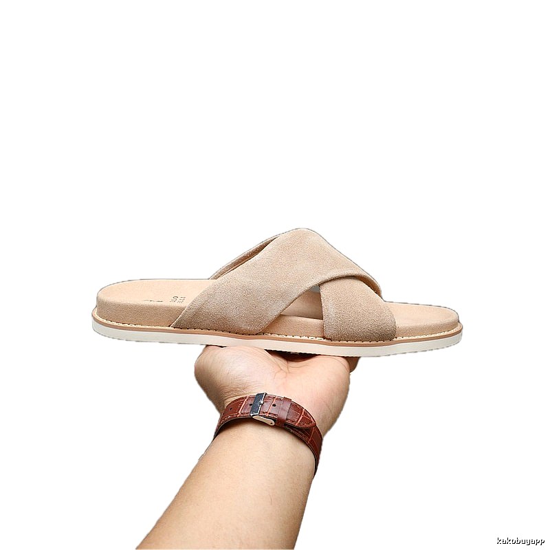 Brunello Cucinelli Casual Style Sand-colored Slide Sandals