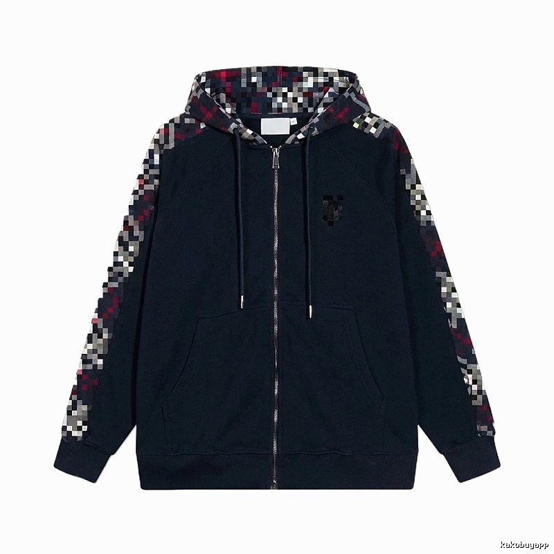 Burberry checkered fashion black coat