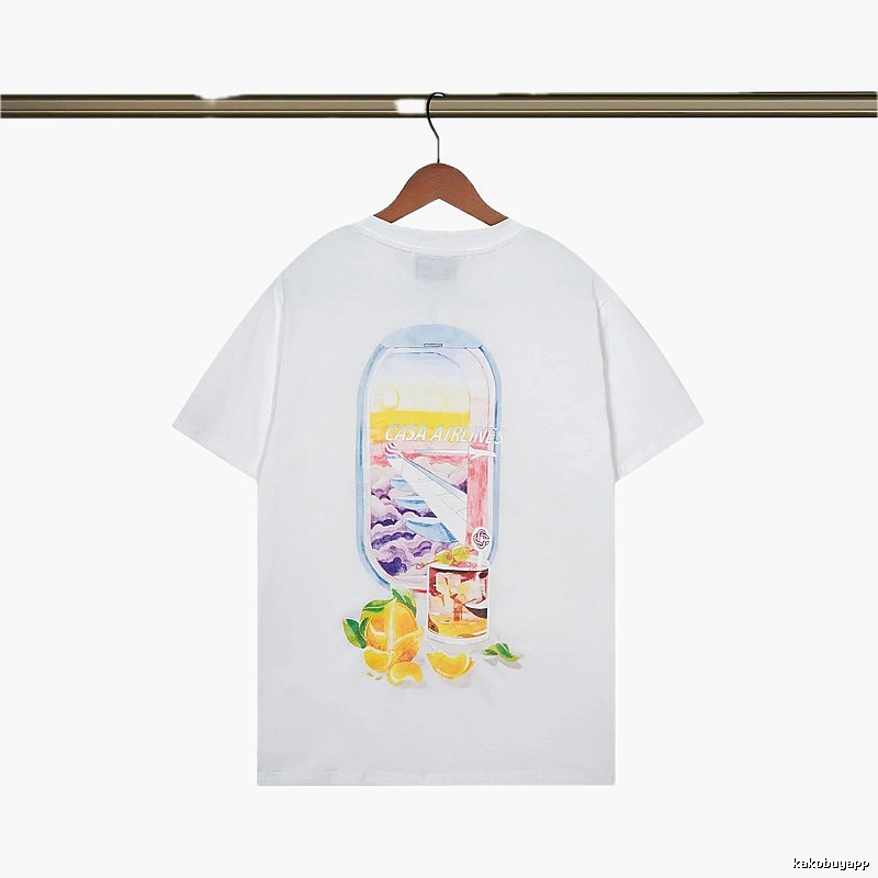 Casablanca Aviation Series Trendy Brand White T-shirt