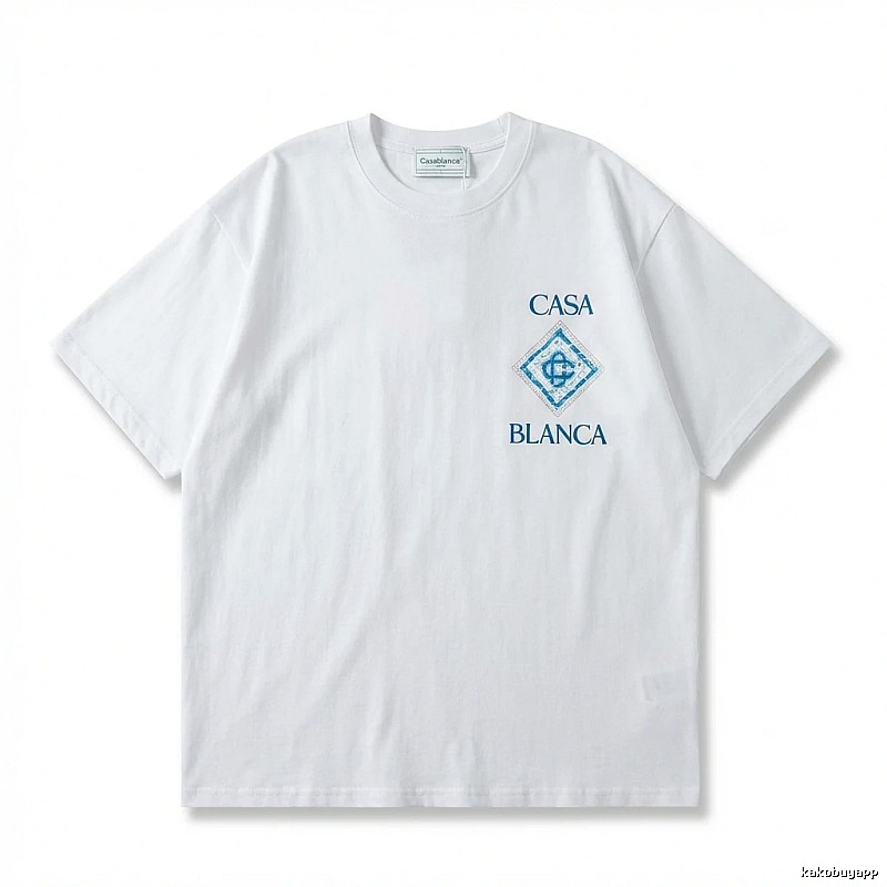 Casablanca Blue and White Minimalist Style T-shirt