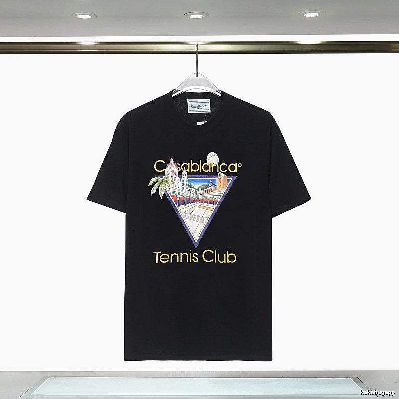 Casablanca Print Casual Black T-shirt
