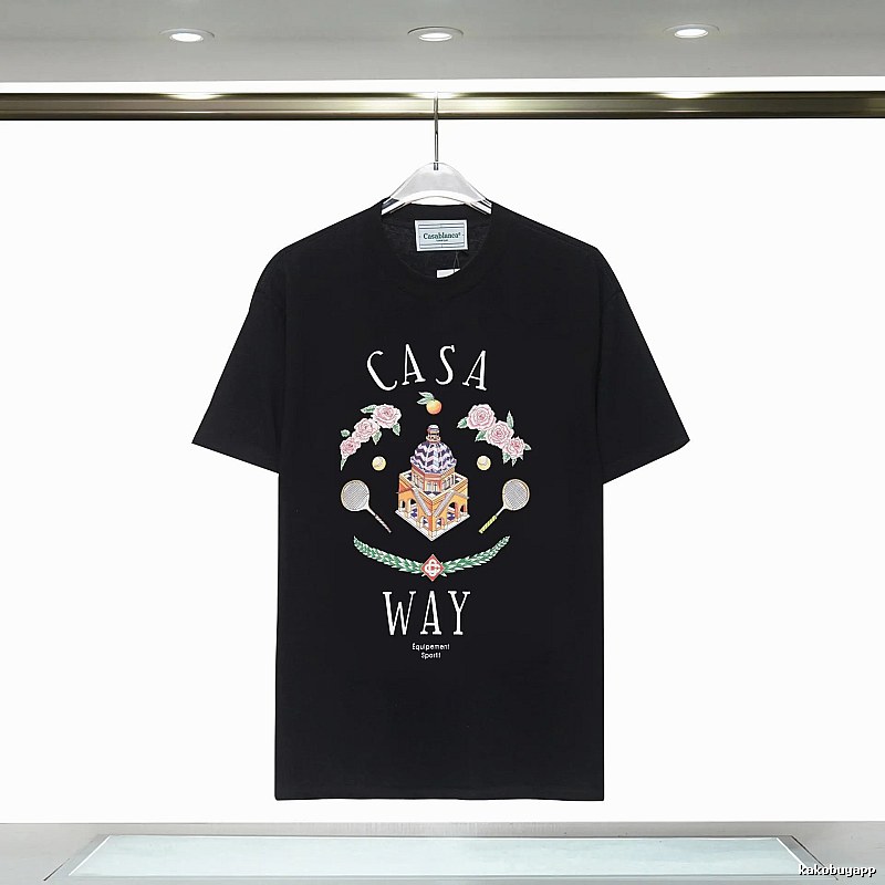 Casablanca Print Retro Style Black T-shirt
