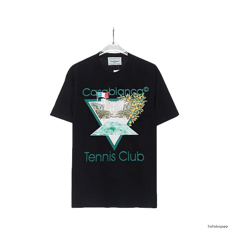 Casablanca - printed casual - style black T - shirt