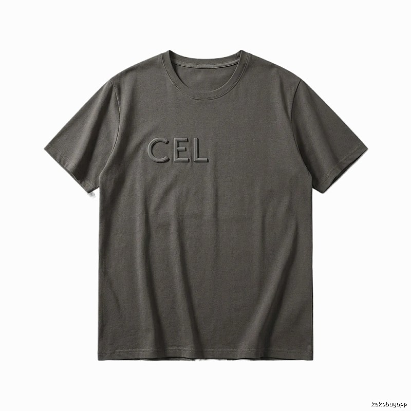 CELINE minimalist style dark gray T-shirt