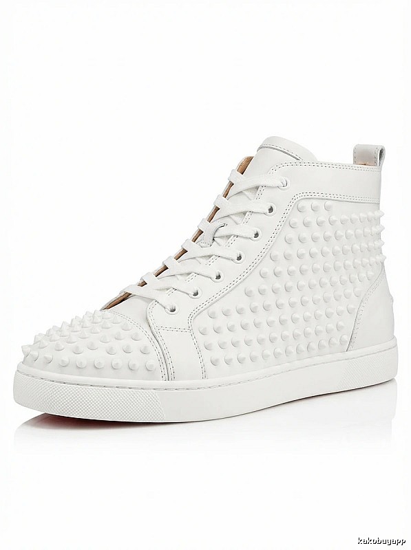 Christian Louboutin rivet trendy and cool white shoes