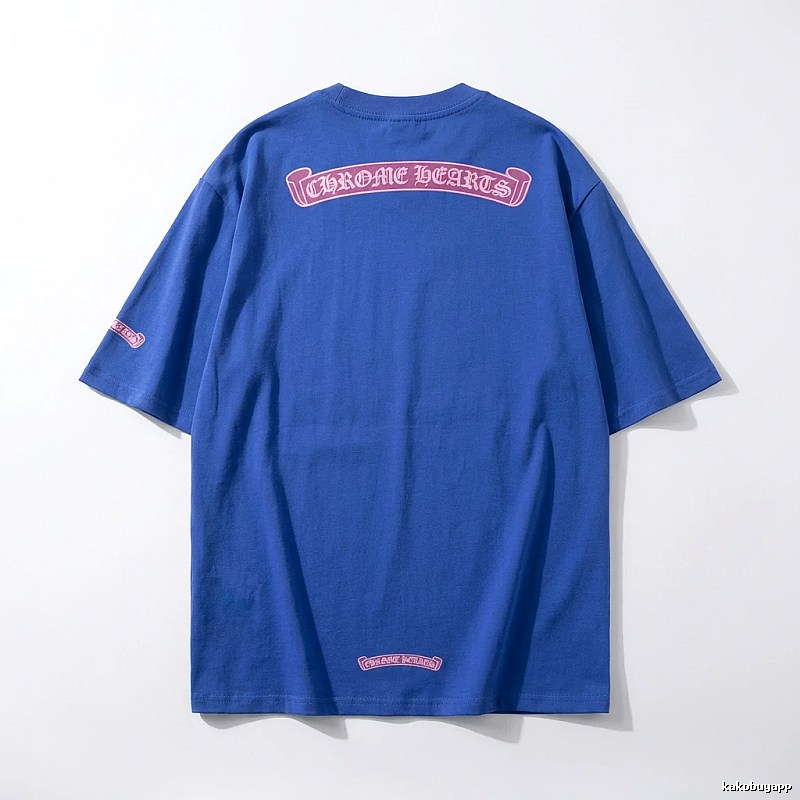 Chrome Hearts Blue Trendy and Cool Short-sleeve Shirt