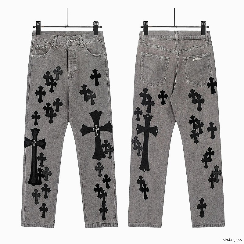 Chrome Hearts Compact Graphic jeans Light Denim Jeans for Smart Casual Looks