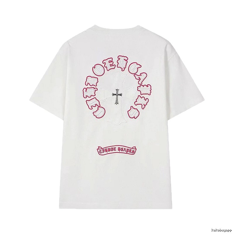 Chrome Hearts Cross Embroidered Street Style White T-Shirt