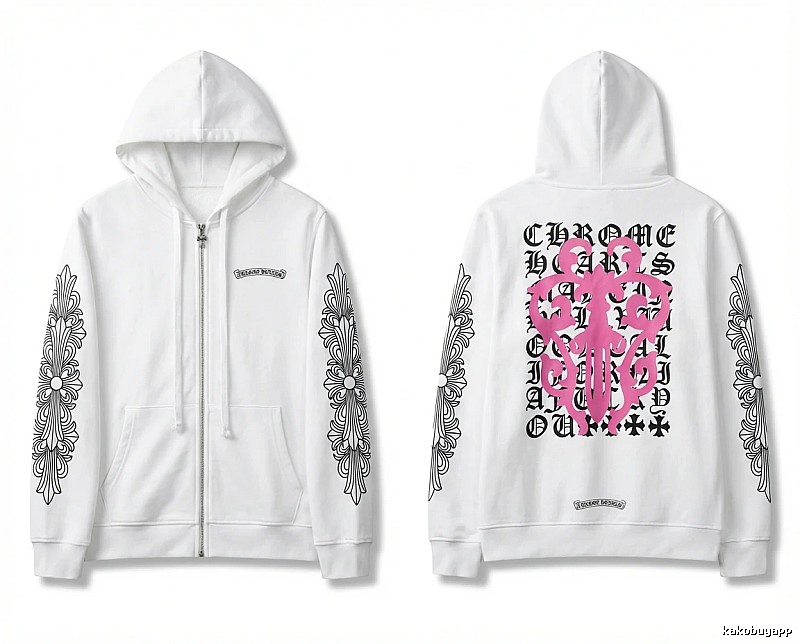 Chrome Hearts Cross Flower Trendy and Cool Style White Sweatshirt