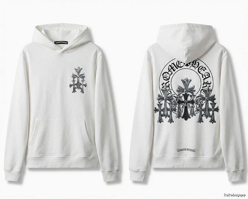 Chrome Hearts Cross Trendy and Cool Style White Hoodie