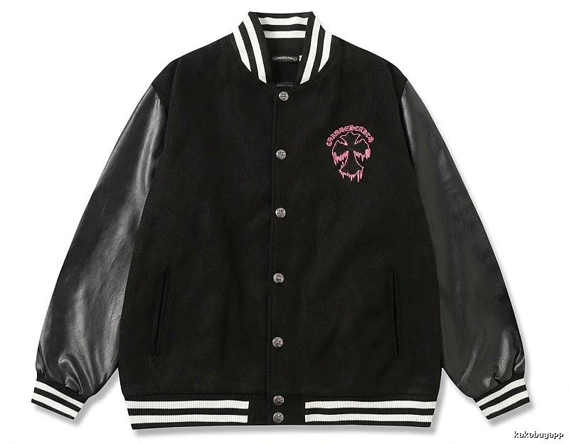 Chrome Hearts embroidered baseball jacket in black