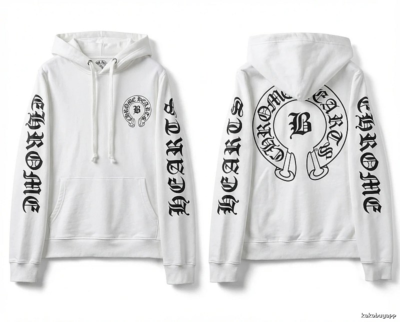 Chrome Hearts Gothic-style white hoodie