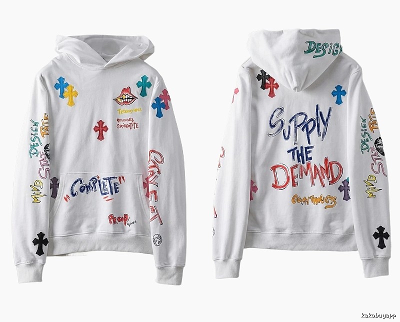 Chrome Hearts Graffiti Style White Hoodie