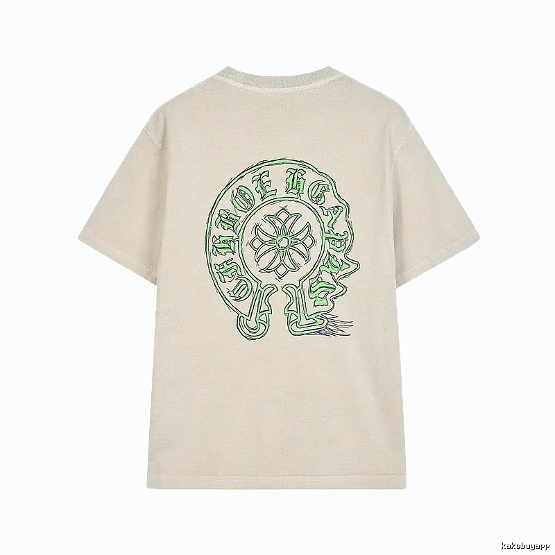 Chrome Hearts Horseshoe Cross Print Street Style Off-white T-shirt