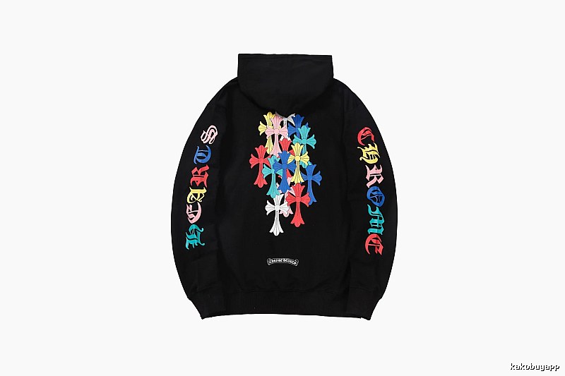 Chrome Hearts Lightweight Cross graphic hoodie Black Blue Cross for Trend Styling